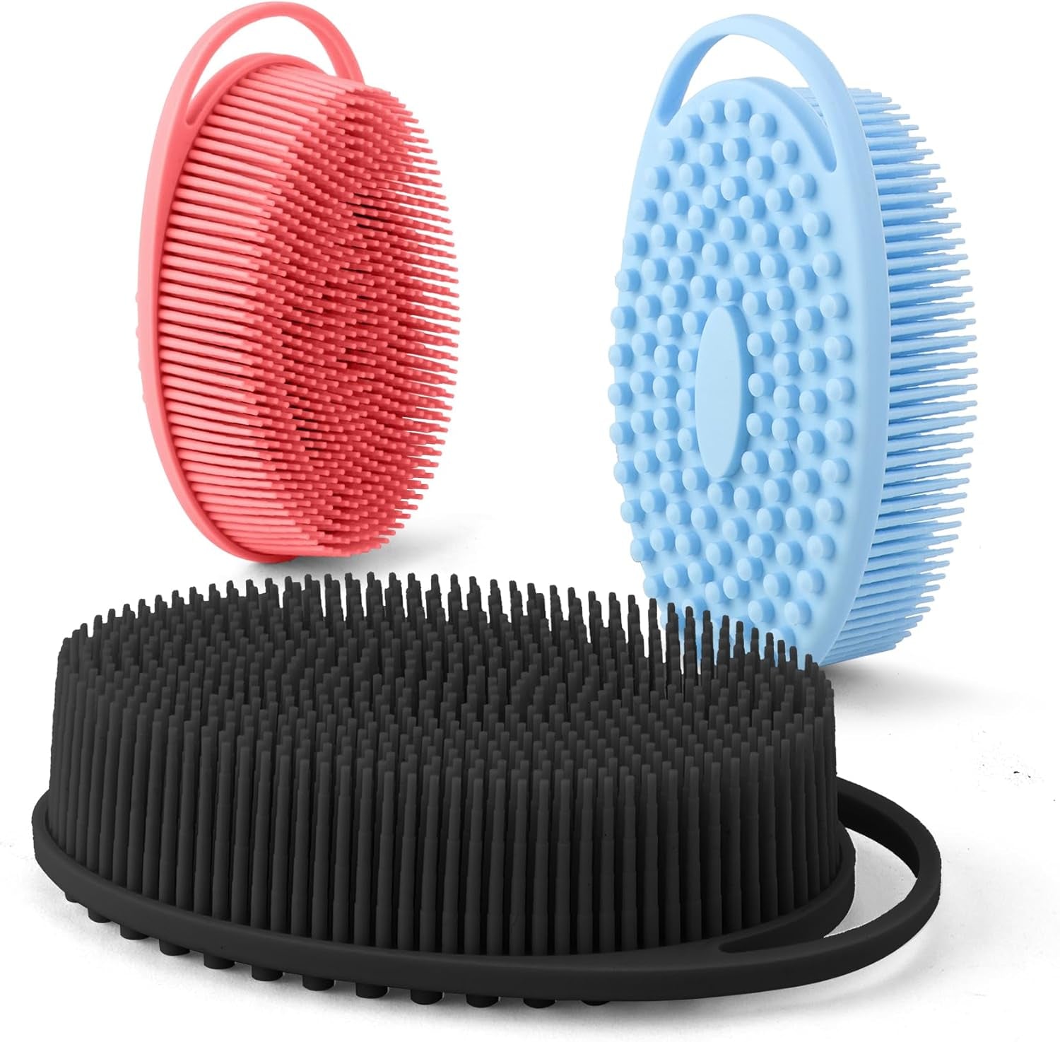 Silicone Body Scrubber, Exfoliating Body Scrubber Silicone, 3Pack Soft Loofah Si