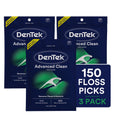 Flossers, Advanced Clean Dental Floss Picks, No Break & No Shred Floss, 150 Count, 3 Pack