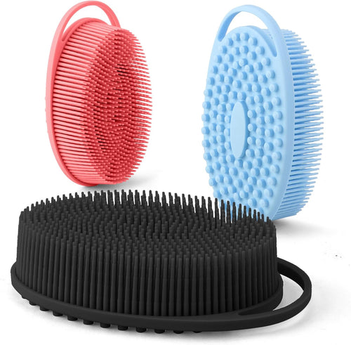 Silicone Body Scrubber, Exfoliating Body Scrubber Silicone, 3Pack Soft Loofah Si