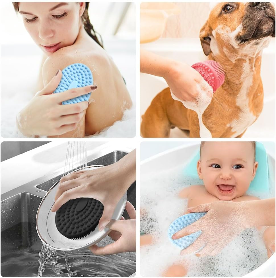 Silicone Body Scrubber, Exfoliating Body Scrubber Silicone, 3Pack Soft Loofah Si